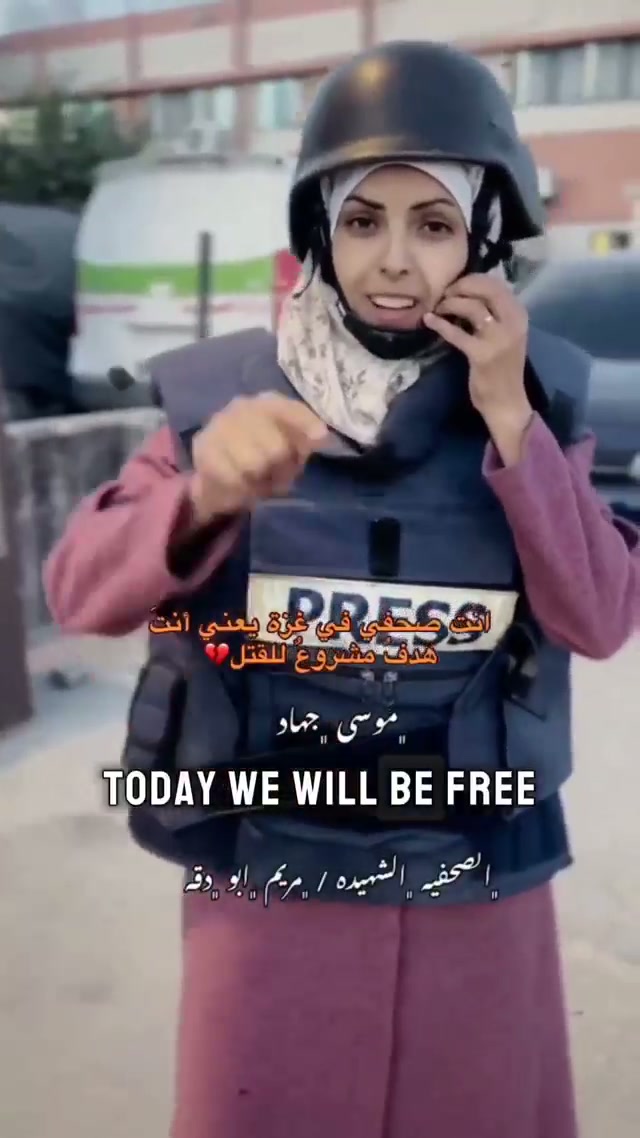 Journalist in PRESS vest